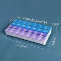 Weekly Pill Box Organizer Cases Portable Pillbox 7 Days 14 Grids Pills Container Storage Tablets Vitamins Medicine Fish Oils.