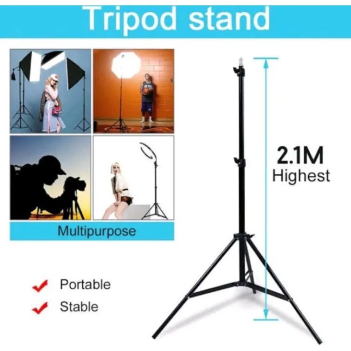 tripod%20stand%202.1m%206.8ft%20Professional%20Studio%20Photography%20Selfie%20Durable%C2%A0%20-%20Image%202