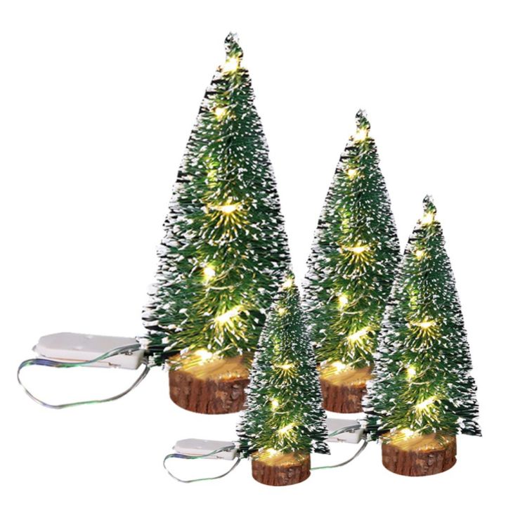 Colorful Luminous Christmas Cedar Pine Tree Small Artificial