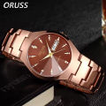 ORUSS Watch Men Quartz Watch for Lovers Luxury Women wristwatch Stainless Steel Waterproof Men's Watches Couple Give Gift. 