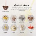 Handmade Crochet Animal Pendant Wooden Baby Play Gym Mobile Rattle Newborn Sensory Pendant  Handmade Stroller Accessories. 