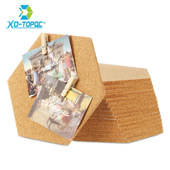 Innovative Equilateral Hexagon Cork Stickers DIY Decorative Postcard Wall Cork Board Bulletin Board Message Board Pin Boards