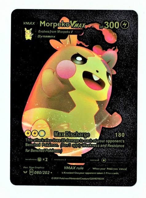 Pokemon Morpeko VMAX 300HP Black Foil Card 080/202