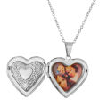 Romantic Heart Locket Pendant Openable Female Silver Color Stainless Steel Photo Frame Charm Necklace for Women Men Jewelry Gift. 