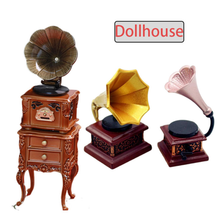 1Pc/1Set%20Dollhouse%20Miniature%20Retro%20Gramophone%20Mini%20Phonograph%20Record%20Simulation%20Gramophone%20Handicrafts%20Home%20Model%20Toys%20Decor%20-%20Image%202