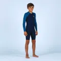 Nabaiji children's swimming wear 5-15 years old middle zipper easy to wear long sleeve short legs. 