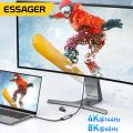 Essager HDMI To USB Type C Adapter for iPhone MacBook Pro Air iPad Samsung Galaxy 8K@60Hz 4K@120Hz/144Hz HD TV Cable Converter. 