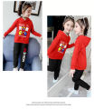 * Thai products * 2 PCs kids clothes hooded sweater + cute cartoon screen print long pants unisex k2142 = long + tku335. 