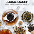 LMETJMA Stainless Steel Tea Infuser Mesh Strainer with Double Handles Large Capacity Tea Steeper to Steep Loose Leaf Tea JT209.