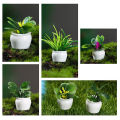 4Pcs Mini Flower Potted For Green Plant Simulation Plants Dollhouse Miniature Doll House Furniture Home Decoration. 
