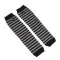 Punk Long Sleeves Fingerless Gloves Cuff for Women Men Stripe Hip-Hop Knitted Elbow Mittens Elastic Winter Arm Warmer Outdoor.