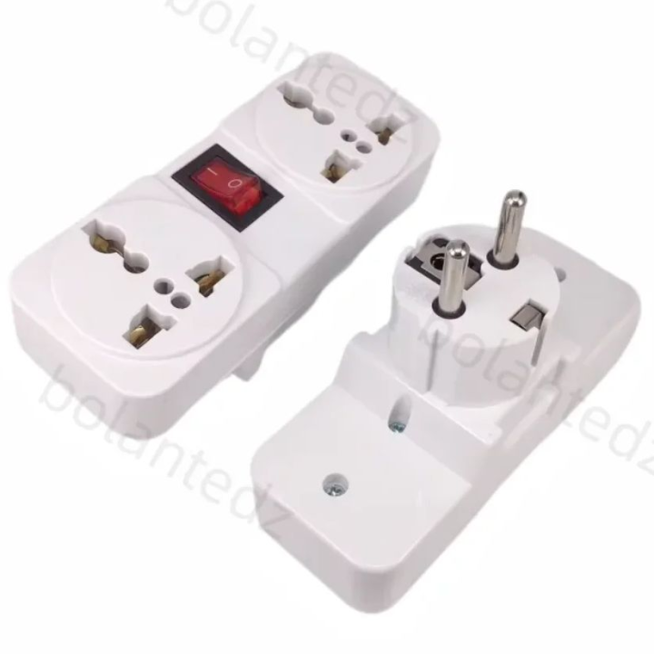 White Portable 250V 6/10A universal travel adaptor socket Europe ...