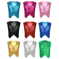 Kids Boys Girls Shining Sequins Vest Jacket Waistcoat for Hip-hop Jazz Christmas Party Stage Performance Dance Costumes Clothes. 