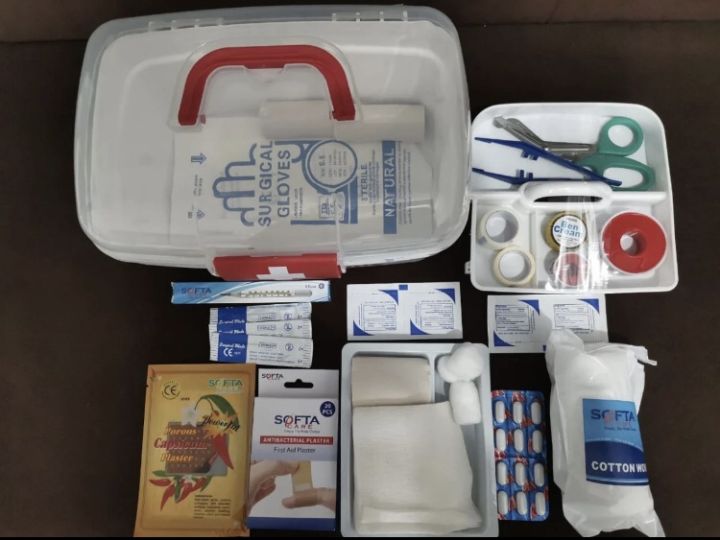 First Aid Box (Portable) full kit with Medicine)