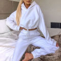 Fashion Trend Women's Wear, Long-sleeved Sports Casual Suit Waist Two-piece Set.