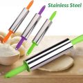 1 PC Stainless steel Rolling Pin Dough Roller With Plastic Handle (Belna) (بیلنا). 
