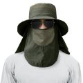 1Pc Fishing Hat for Men & Women, Outdoor UV Sun Protection Wide Brim Hat with Face Cover & Neck Flap. 