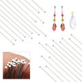400pcs/box 35-50mm Stainless Steel Flat Pin, Stainless Steel T Curved Pin For DIY Jewelry Making Accessories, Beading Material. 