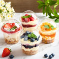 50PCS Dessert Cups Bowls Container with Dome/Flat Lids Disposable Plastic Cups Ice Cream Drinks Snacks Desserts Parties Birthday.