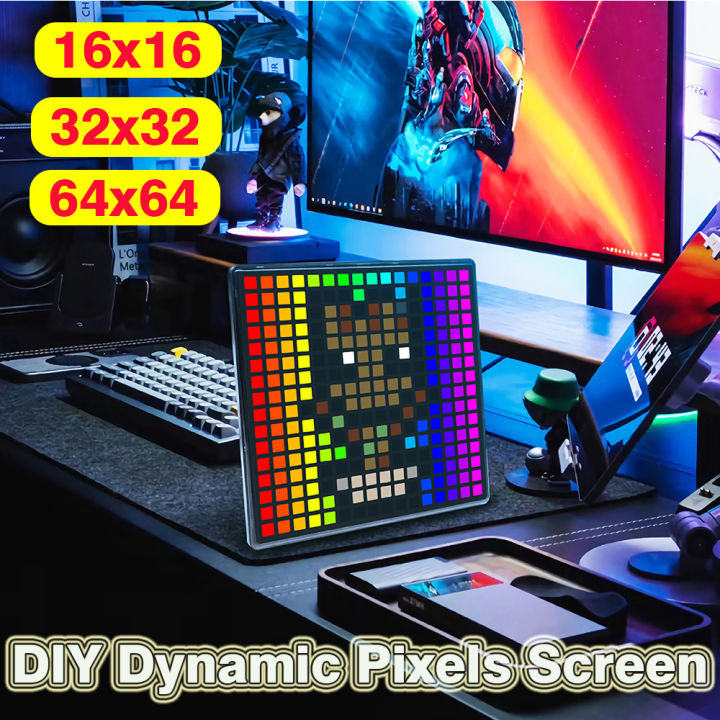 64x64 Pixel Screen Smart LED Pixel Display with APP Control Programmable Night Light DIY Options Animation For Home Bedroom Bar
