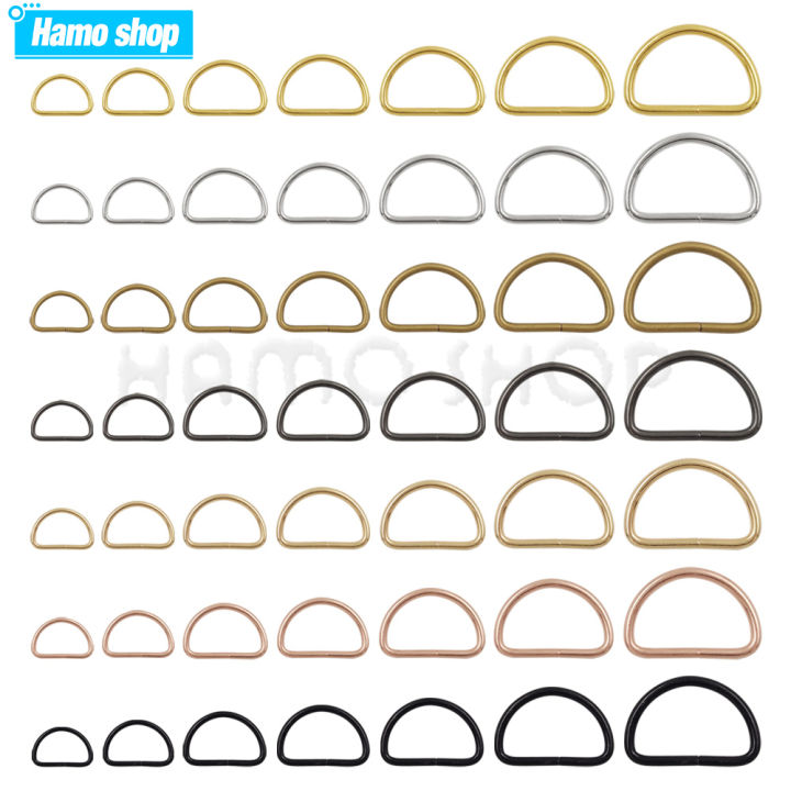 20/100pcs Metal D Ring Adjustable Buckle Clasp For Webbing Backpacks Straps Bags Cat Dog Collar Chain Buckles DIY Accessorie