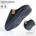 Winter men's slippers memory cotton shoe pad TPR large sole flat bottom anti slip warm and comfortable indoor knitted shoes. 