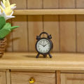 1 piece of dollhouse miniature metal alarm clock: 1/12 mini simulation bedroom scene decoration model (sticker random).