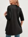 Europe, America, Autumn and Winter Explosions Elegant Women's Plus Size Half Sleeve Medium and Long Light Elastic Cardigan Women. 
