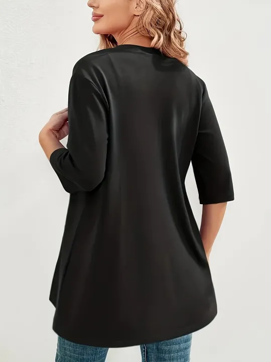 Europe,%20America,%20Autumn%20and%20Winter%20Explosions%20Elegant%20Women's%20Plus%20Size%20Half%20Sleeve%20Medium%20and%20Long%20Light%20Elastic%20Cardigan%20Women%20-%20Image%202