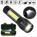 USB Rechargeable LED Tactical Powerful Mini Zoomable Torchlight. 