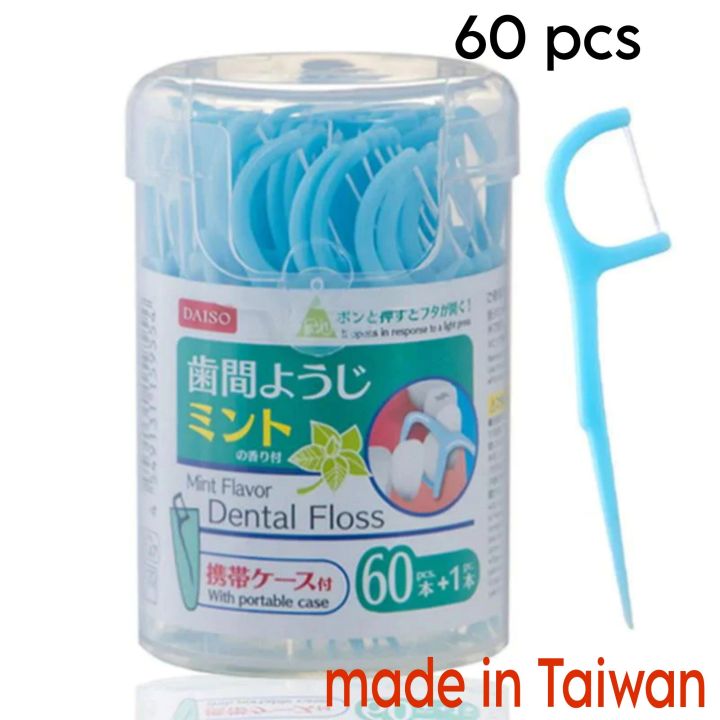 Dental floss mint flavor 60pcs made in Taiwan