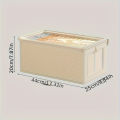 Large Foldable Canvas Storage Box with Clear Window - Organize and Store Clothing Space-Saving Home Closet Organizer.