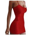 Spaghetti Strap Bodycon Mini Dress Women Tank Club White Party Camisole Dresses Summer New Solid Color Sundress.