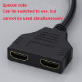 HDMI-compatible Cable Splitter 1080P 2 Dual Port Y Converter 1 In 2 Out Cord Extender Adapter for XBox PS3 LCD TV Switch Monitor. 