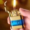 Creative Retro Grinding Wheel Flint Metal Lighter for Men. 