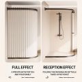 Foldable Magnetic Shower Curtain Waterproof Privacy Bathroom Curtain Modern Stylish Shower Curtain for Apartment Hotel Guest Bat. 