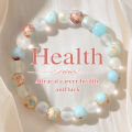 1 Piece Aura Quartz and Ocean Sediment Beaded Bracelet - Unisex - Homeopathic Crystal Jewelry - Brings Abundance - Prosperity. 