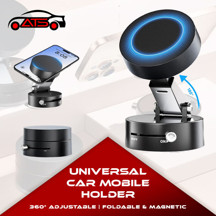 360° Rotatable Mobile Stand – Magnetic Suction Cup Phone Holder for Car, Dashboard, Desk & Travel | Universal Mobile Stand for Video, GPS & Hands-Free Use