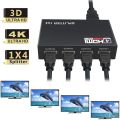 HDMI Splitter 4 port 2k 4k.HDMI Splitter 1 in 4 Out 4 Port 1x4 Full HD 1080P HDMI 1.4 Splitter Converter Support 3D 2K 4K Digital Audio Format. 