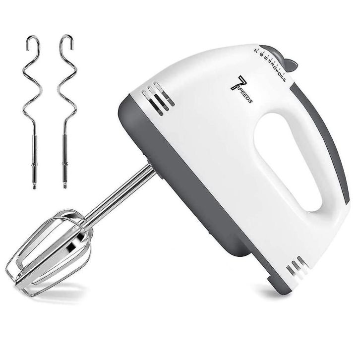 7-Speed Electric Hand Mixer with Whisk, Hand Mixer Electric, Lightweight Powerful Handheld Electric Hand Mixer Stainless Steel Egg Whisk with 2 Dough Hooks & 2 Beaters for Cake, Cooking, Baking, Dessert - Good Quality