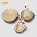 Parrot Hamster Round Stand Board Pet Bird Parrot Wooden Platform Bracket Toy Hamster Branch Perch Bird Cage Toy Pet Stand Board. 