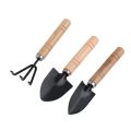 3-Piece Mini Garden Tool Set – Shovel, Rake, Spade with Wooden Handles for Plants & Weeding. 