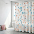 Starfish Seashell Plastic Shower Curtain Liner - Waterproof Bathroom Curtain for Bathtubs, Mildew Resistant Bath Curtain.
