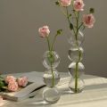 Vase Flower Arrangement Ins Style Korean Tulip Flowers Living Room Decoration Ornaments Bubble Glass Vase Transparent Hydroponic Plants 1Pcs. 