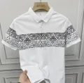 Polo Shirt For Men Summer Cotton Short Sleeve Casual Slim Fit Stylish Polo T-Shirt Fashion Breathable Soft Fabric Black White. 