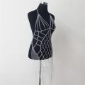 Body chain outfit chainmail necklace for festival outfit, silver body jewelry chain harness perfect for cosplay armor or rave outfit.