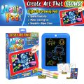 TAVORE Magic Pad Light-Up Drawing Board for Kids – Glowing Writing & Drawing Tablet with Neon Pens, Stencils & Fun Guide | Reusable & Educational Toy.