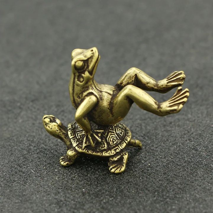 Antique%20Play%20Brass%20Tortoise%20Frog%20Miniature%20Statue%20Decoration%20Desk%20Decoration%20Home%20Decoration%20Bronze%20Sculpture%20-%20Image%202