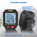 HYTAIS Digital Socket Tester Battery Power Smart Detector Large Backlit EU US UK Plug Ground Live Zero Line Polarity Phase Check. 