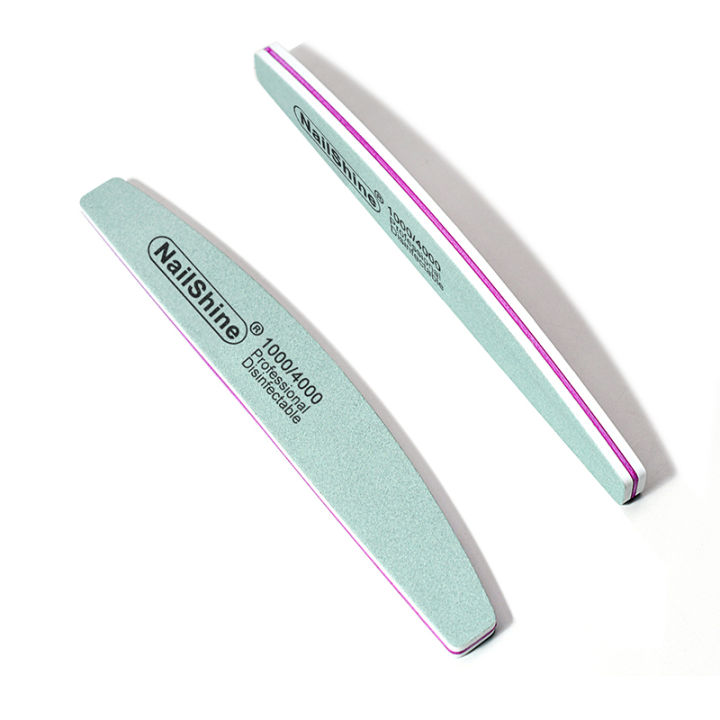 2/5pcs Pack Half Moon Nail Buffer File Block Sponge UV Gel Polish Shiner Professional Sanding Buffing Finger Manicure Product